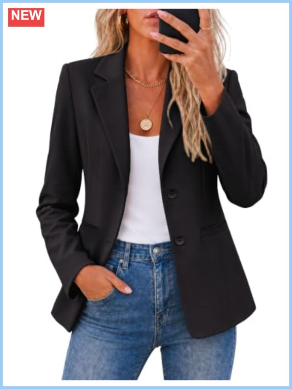 Women's Long Sleeve Blazer Business Casual Suit Jacket